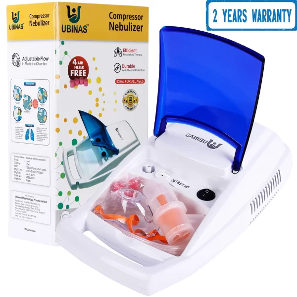 UBINAS Excel Piston Compressor Nebulizer Machine for Adult & Kid (2 Years Warranty)