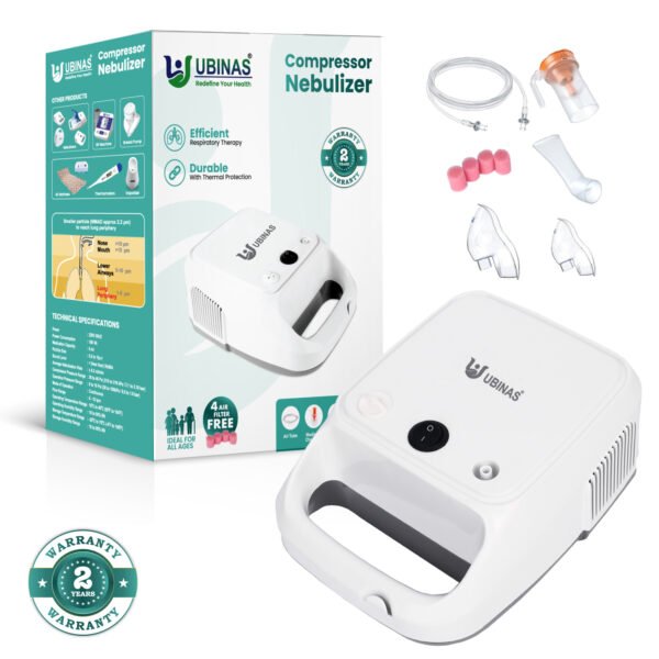 UBINAS Advance Piston Compressor Nebulizer Machine for Adult & Kid (2 Years Warranty)